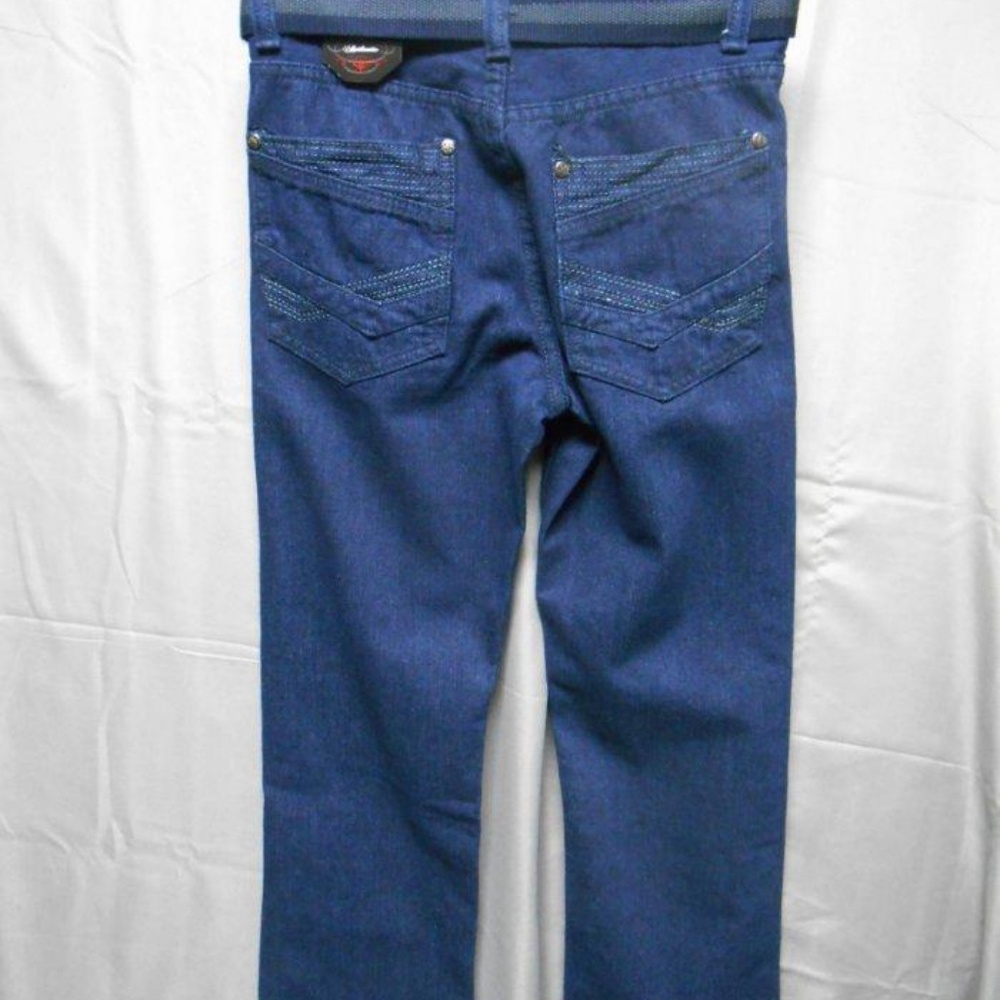 Old Skool dark blue jeans with belt boys size 12 - Picture 2 of 2